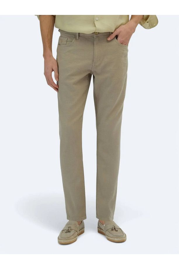 Vizon Dokuma Regular Fit Casual Pamuk Karışımlı Pantolon - 2