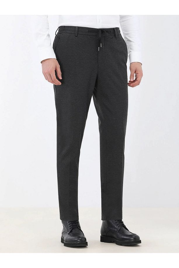 Antrasit Slim Fit Örme Takım Elbise - 5