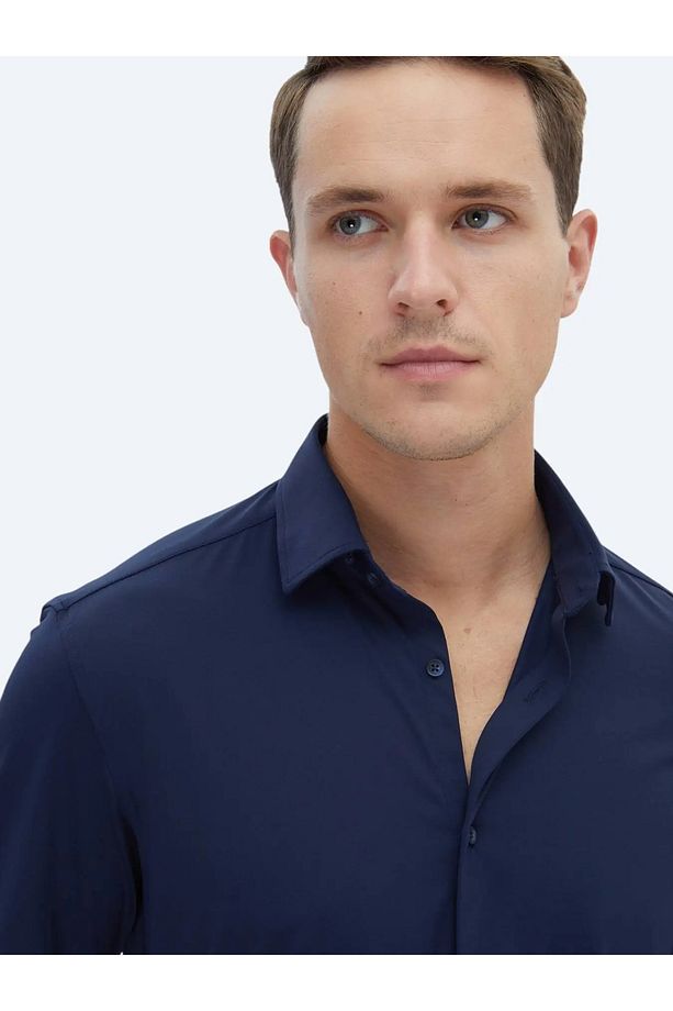 Lacivert Regular Fit Casual Gömlek - 3