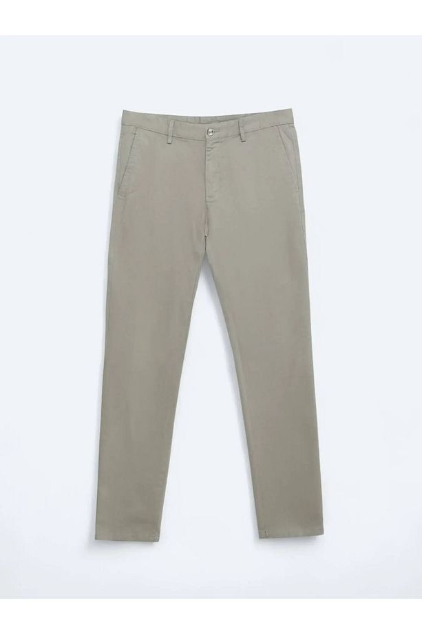 Vizon Düz Dokuma Regular Fit Casual Pamuk Karışımlı Pantolon - 5