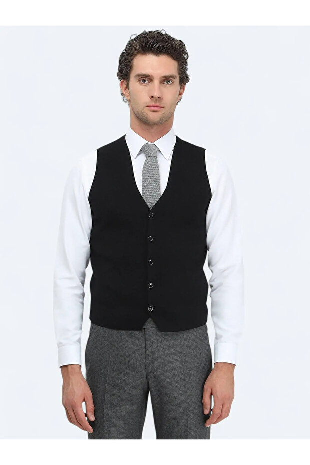 Siyah Triko Yelek - 2