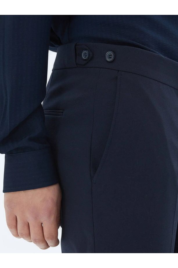 Lacivert Dokuma Regular Fit Casual Pantolon - 3