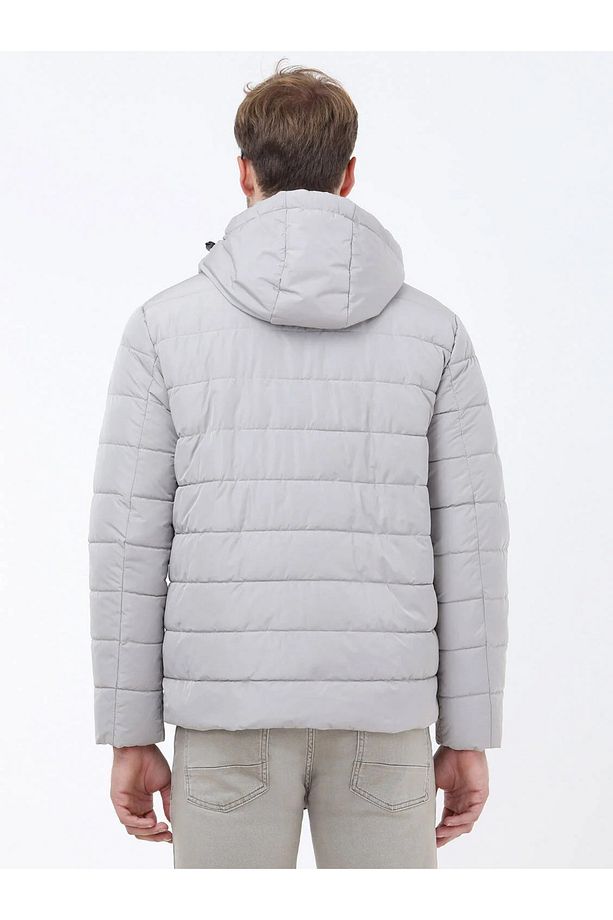 Taş Regular Fit Kapüşonlu Casual Dokuma Mont - 6