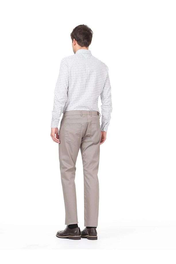 Vizon Düz Dokuma Regular Fit Casual Pamuk Karışımlı Pantolon - 4