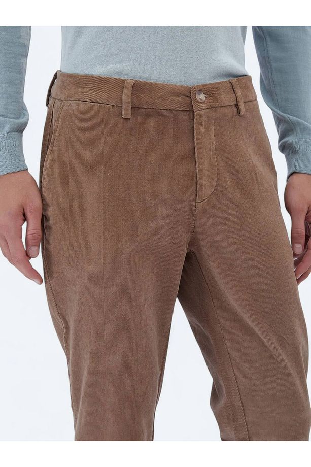 Deve Tüyü Dokuma Regular Fit Kadife Casual Pamuk Karışımlı Pantolon - 3