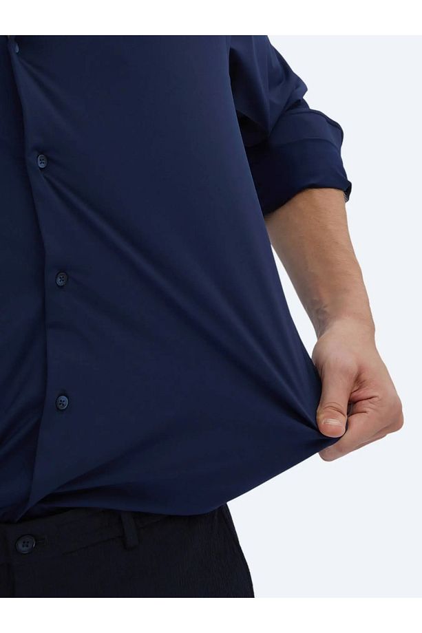 Lacivert Regular Fit Casual Gömlek - 5