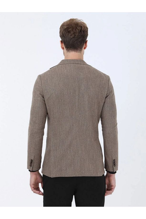 Deve Tüyü Mikro Modern Fit Yün Karışımlı Ceket - 6
