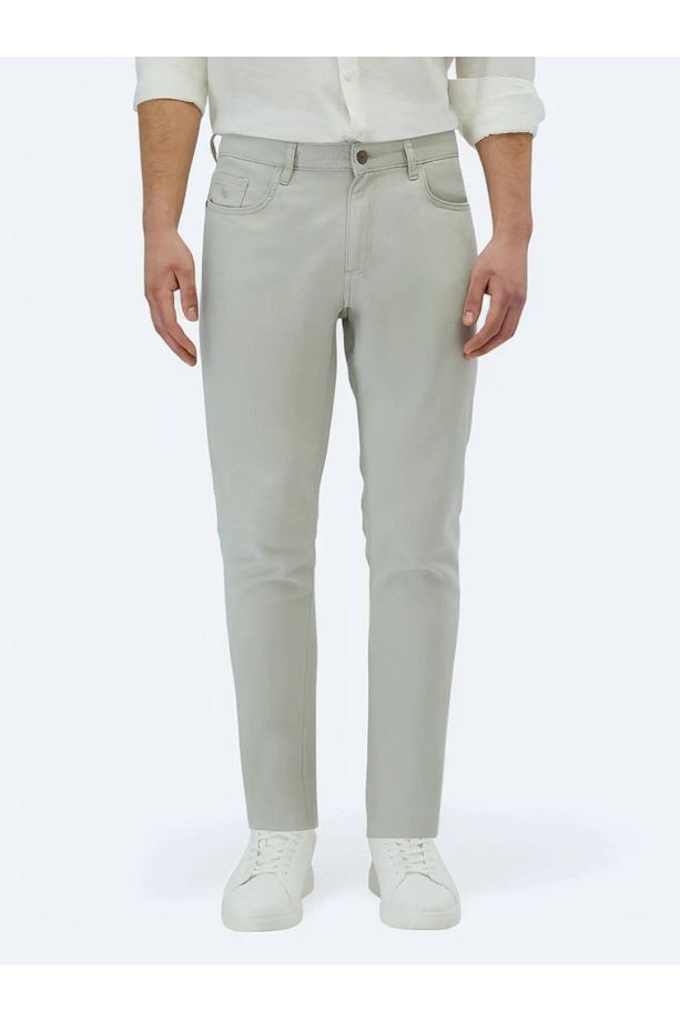 Taş Düz Dokuma Regular Fit Casual Pamuk Karışımlı Pantolon - 2