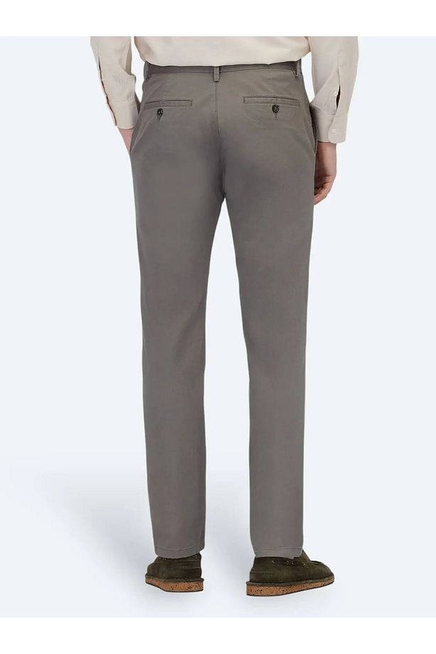 Açık Kahve Düz Dokuma Regular Fit Casual Pamuk Karışımlı Pantolon - 4
