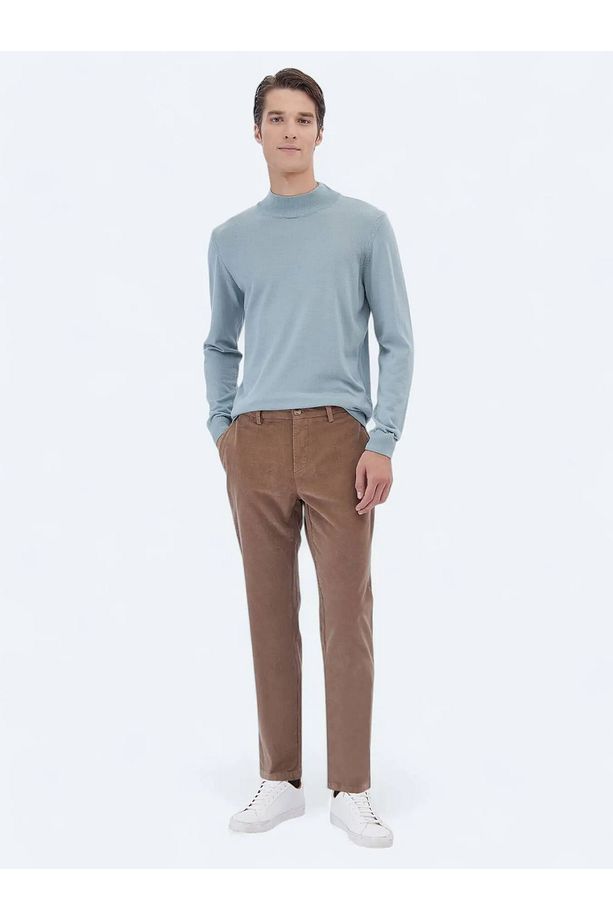 Deve Tüyü Dokuma Regular Fit Kadife Casual Pamuk Karışımlı Pantolon - 1