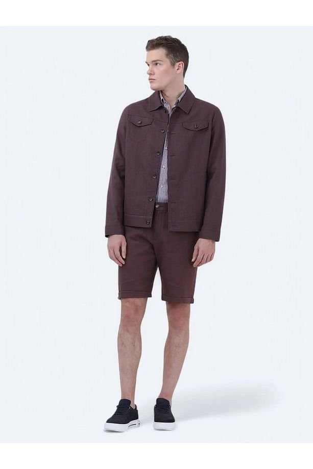 Mürdüm Dokuma Slim Fit Casual Bermuda - 2