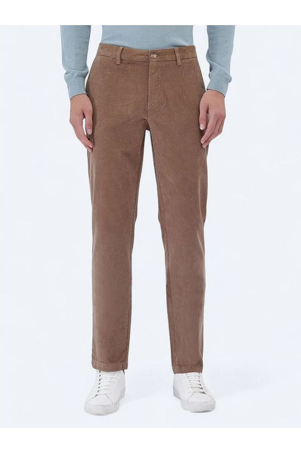 Deve Tüyü Dokuma Regular Fit Kadife Casual Pamuk Karışımlı Pantolon - 2
