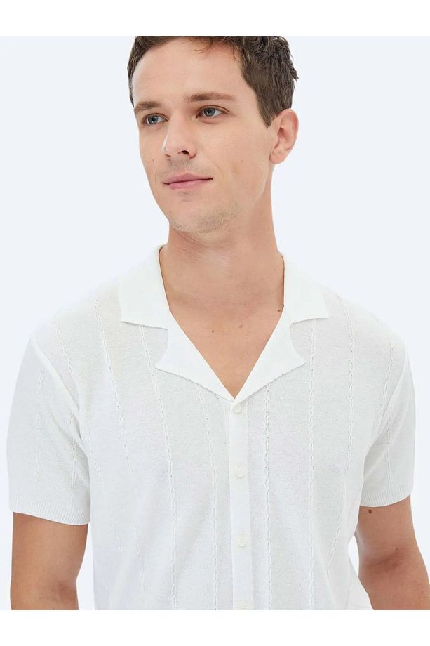 Ekru Regular Fit Casual Gömlek - 4