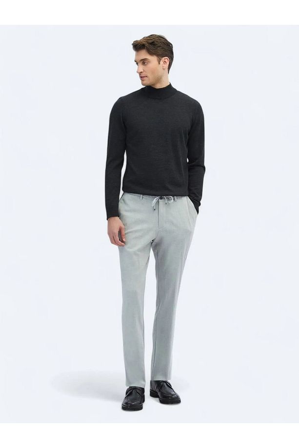 Gri Örme Jogging Fit Casual Pantolon - 1