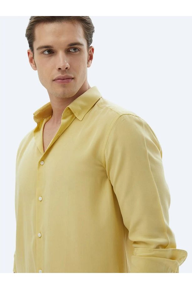 Limon Küfü Regular Fit Dokuma Casual Gömlek - 5