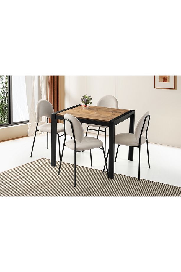 Lato Mini Masa, Nova Sandalye, Dışbudak, 80x70 - 1