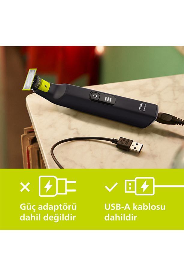 OneBlade Pro QP6542/10 Yüz +Vücut Şekillendirici, 12 Uzunluk Ayarı, Islak ve Kuru Tıraş - 8