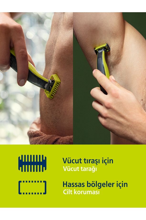OneBlade Pro QP6542/10 Yüz +Vücut Şekillendirici, 12 Uzunluk Ayarı, Islak ve Kuru Tıraş - 4