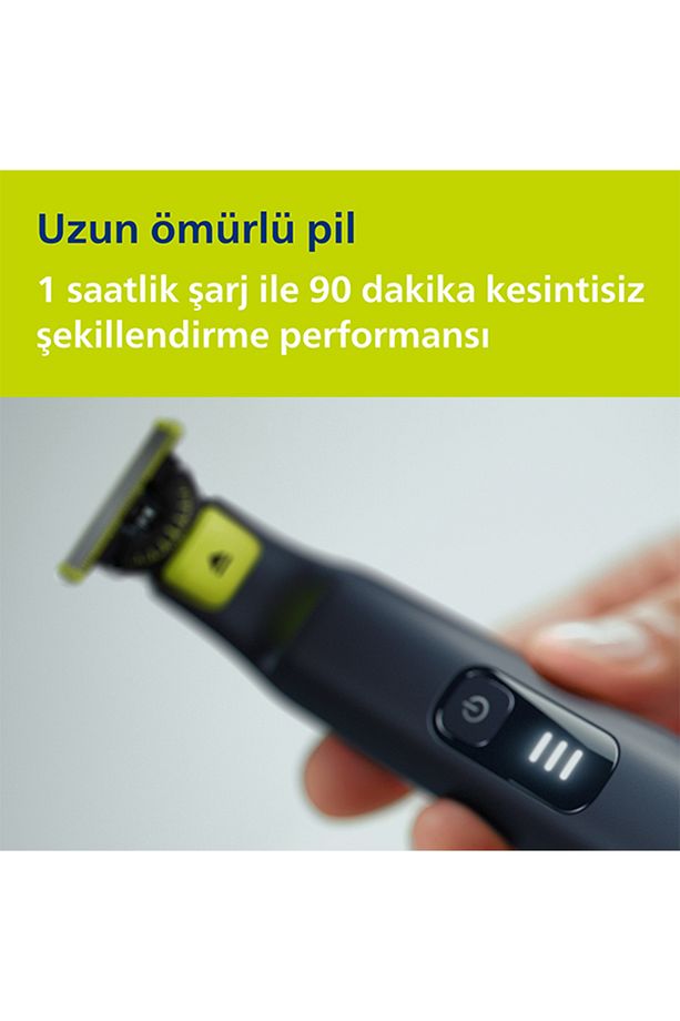 OneBlade Pro QP6542/10 Yüz +Vücut Şekillendirici, 12 Uzunluk Ayarı, Islak ve Kuru Tıraş - 7