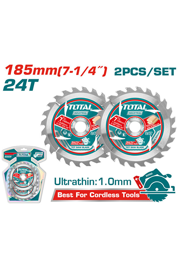 طقم دسك قص خشب دائري 7-1/4" 2pcs/set 24سن