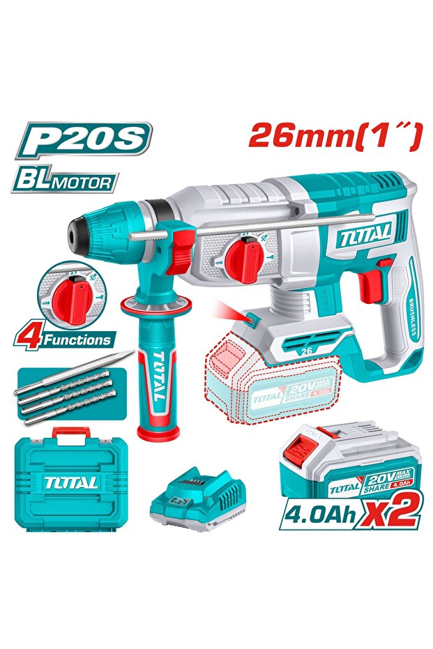 دريل هلتي بطارية 20v 26mm شنطة بلاستيك مع بطارية إضافية و شاحن
