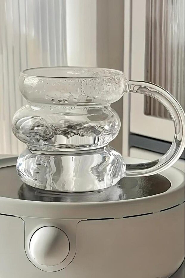 Mien Kulplu Borosilikat Cam Bardak Makaron Dilimli 400 Ml - 3