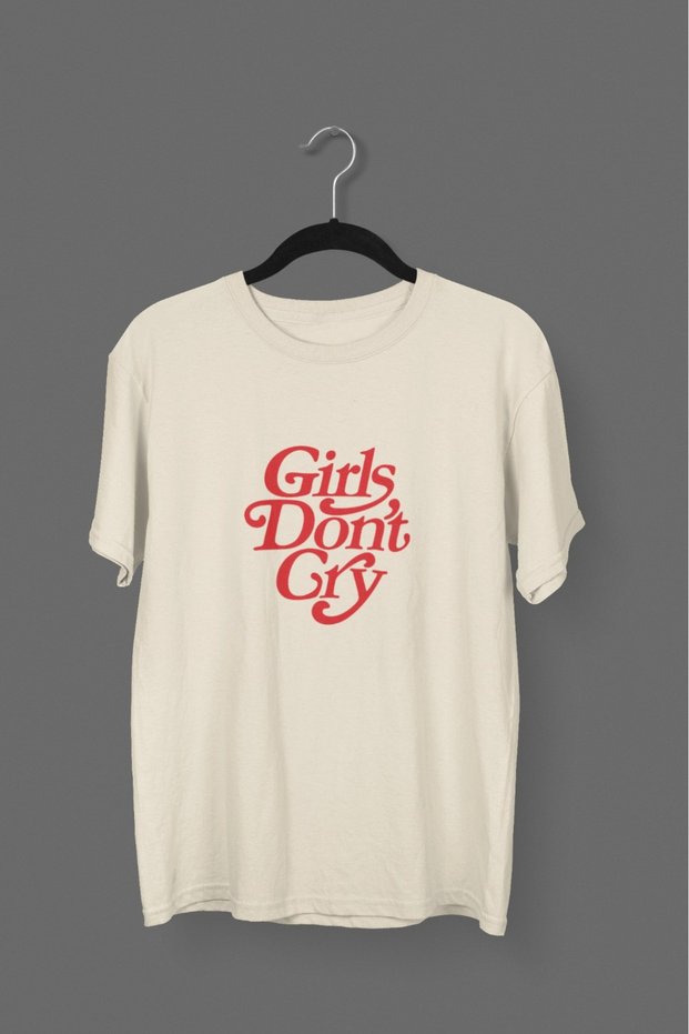 Girl/Woman -Girl Don'T Gry- Transfer Printed Round Neck Short Sleeve Tee