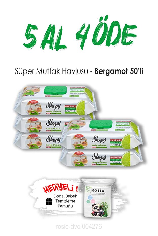 Buy 5 Pay 4 Sleepy Bergamot Super Kitchen Towels 50's and Rosie