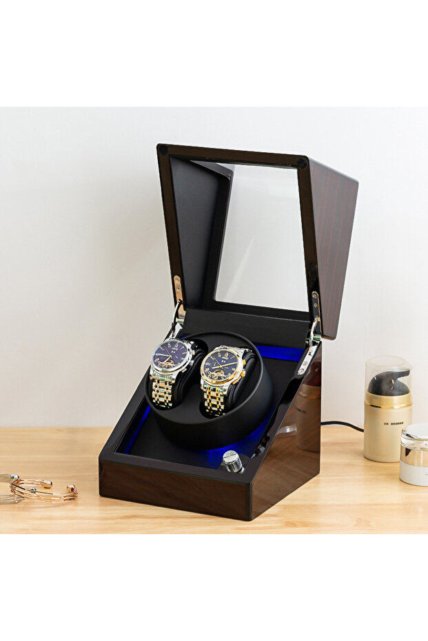 Watch Winder 2, 4 Προγράμματα, Μαύρο Μαόνι - 2