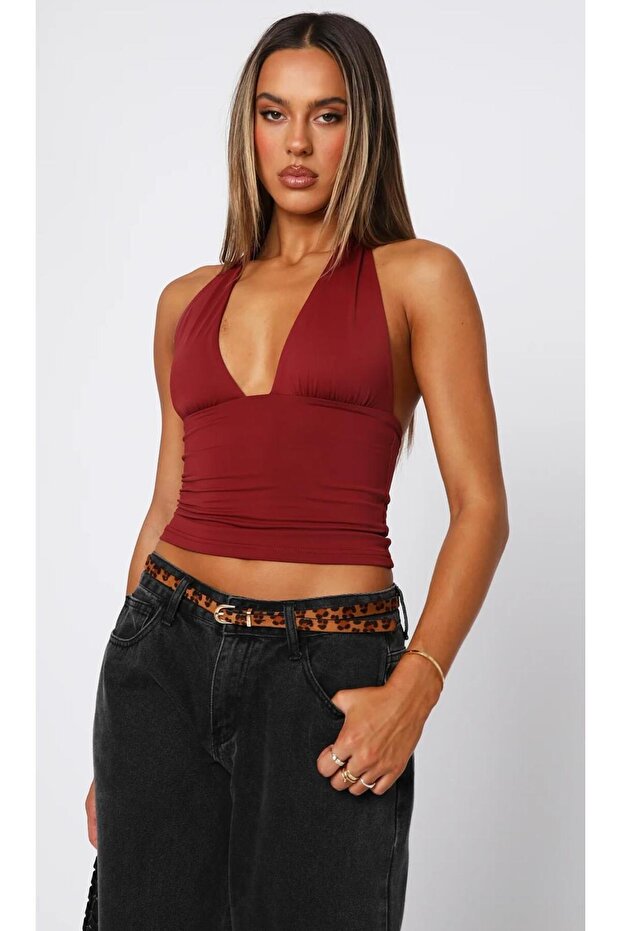Halter Halter Halter s výstřihem do V - 1