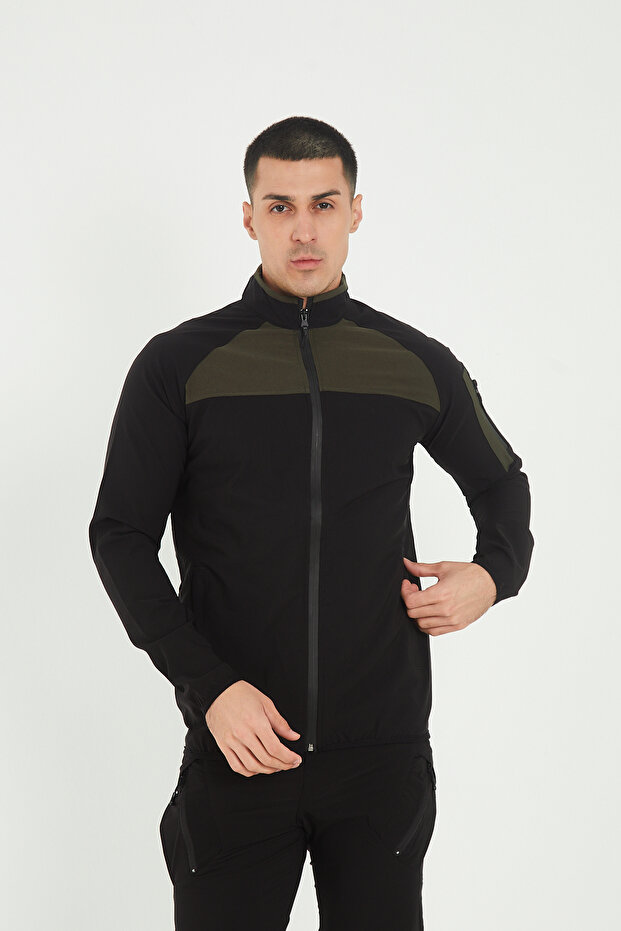 Camp260 Outdoor Tactical Water Repellent Men's Black-Khaki Zippered Tactical Sweatshirt