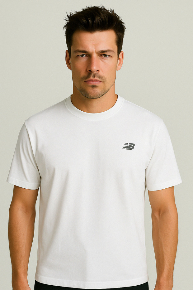 Nb Classic Basic Logo Erkek Beyaz Tshirt - 5