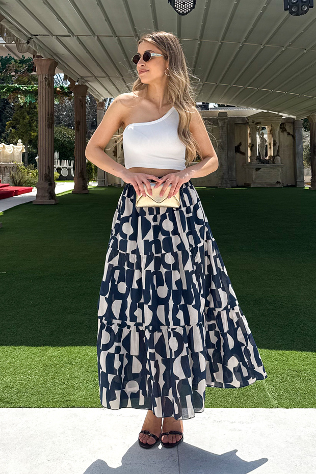 Fusta lungă cu volane de damă - 6