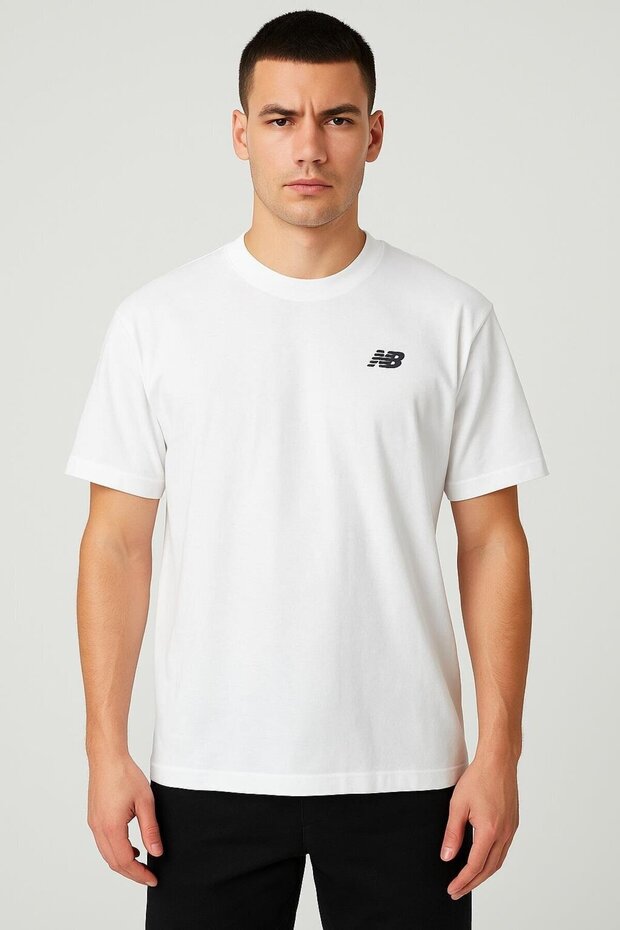 Nb Classic Basic Logo Erkek Beyaz Tshirt - 7