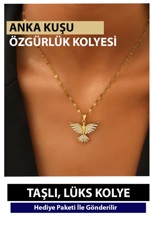 Versatile Simurg Phoenix Personality Pendant Necklace for Women Throw Plated Jewelry Lover's Gift