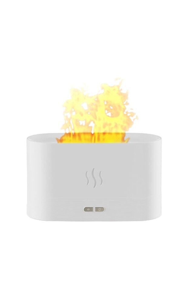 Macvi® Aromatherapy Diffuser and Humidifier with Flame Effect, Ultrasonic, 180 ml, White - 1