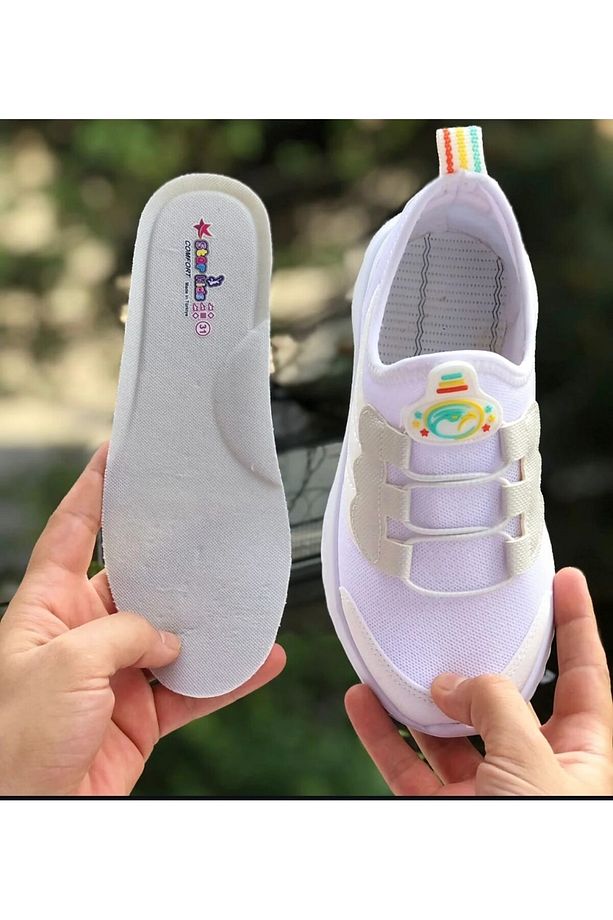kız çocuk ORTOPEDİK spor ayakkabı hologram parlak simli Phylon (hafif) sneaker - 3