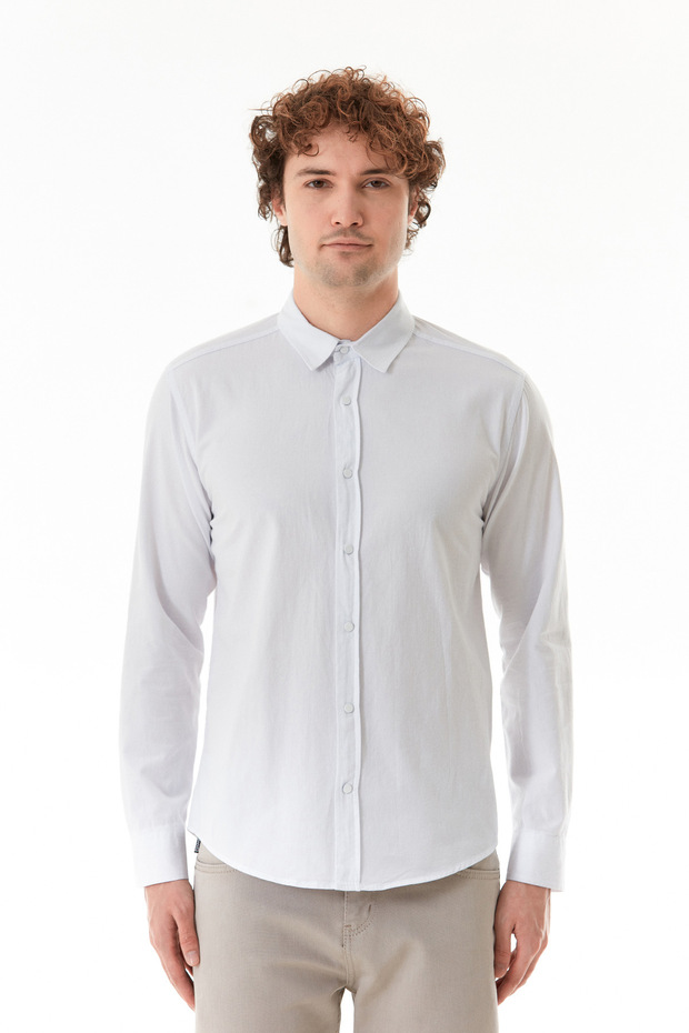 Basic Çıtçıtlı Gabardin Gömlek - 6