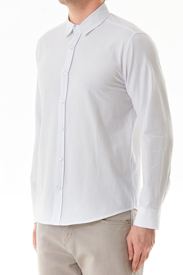 Basic Çıtçıtlı Gabardin Gömlek - 5