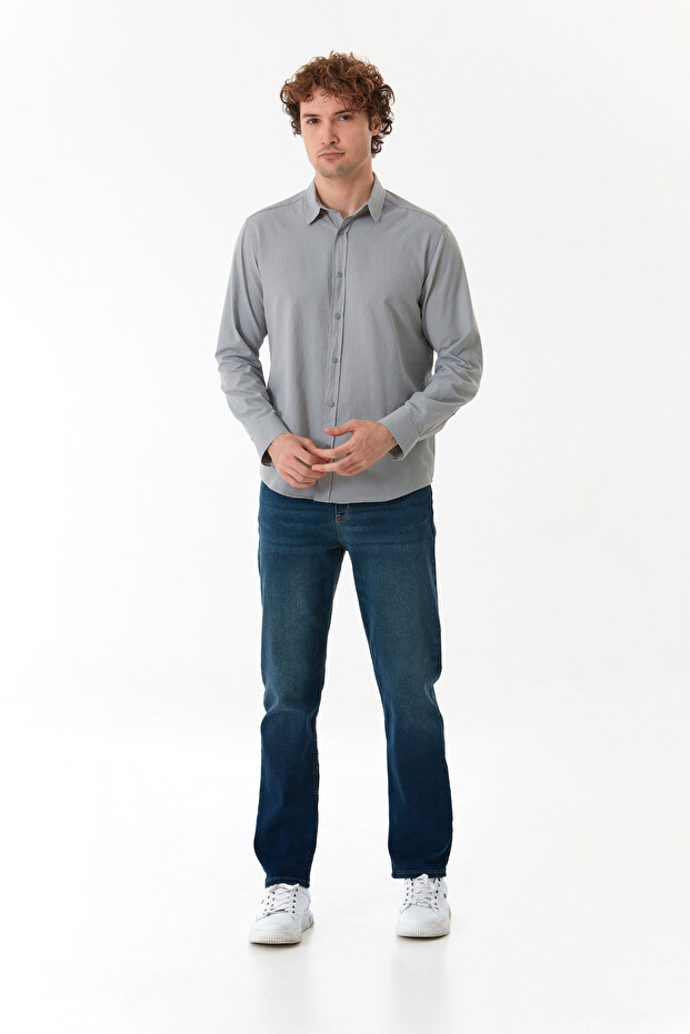 Basic Çıtçıtlı Gabardin Gömlek - 2