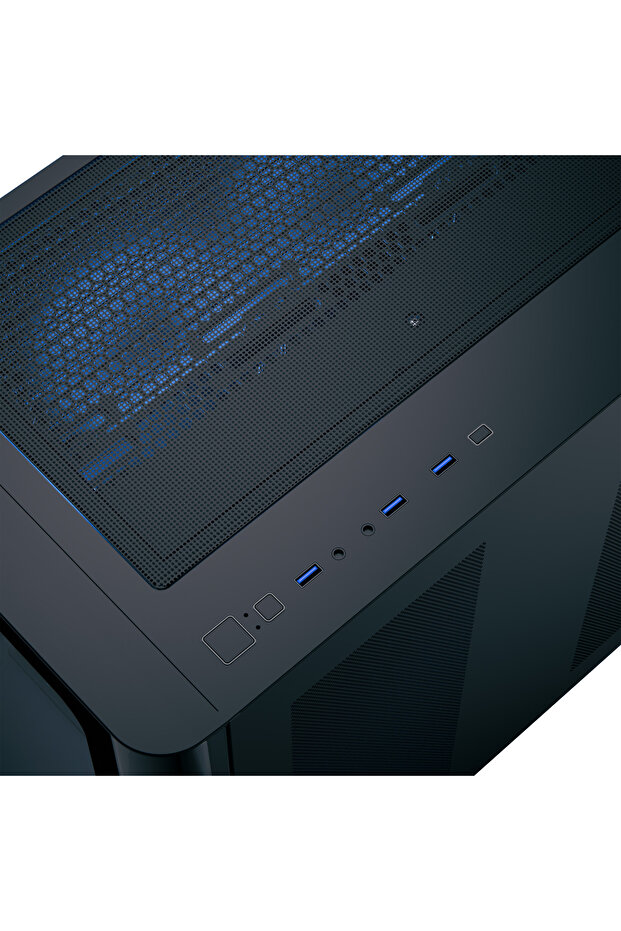 P300C 3x12cm Mirror A-RGB Fanlı, Panoramik Tempered Panel, mATX ı (AE-P300C-BK) - 4