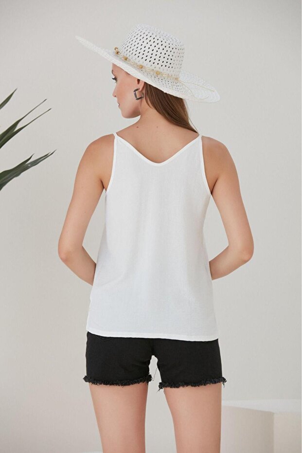1309 Rope Strap Buttoned Blouse - 4