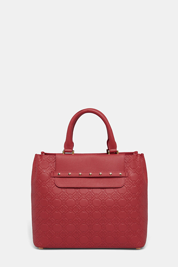KIRMIZI MONOGRAM DERİ ÇANTA - 1