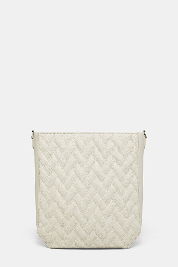 EKRU MONOGRAM DERİ ÇANTA - 1