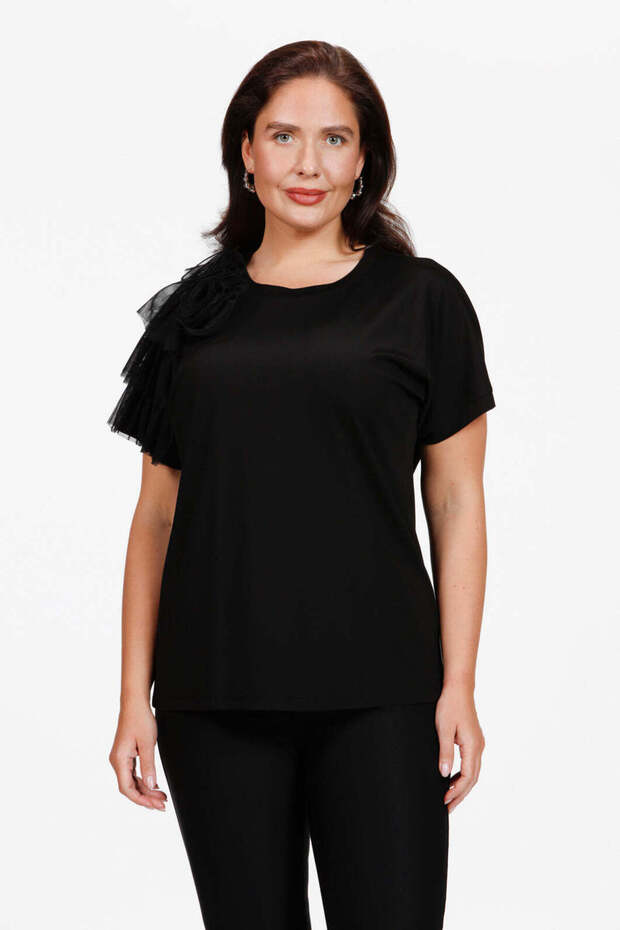 Örme Bluz - Siyah - 4