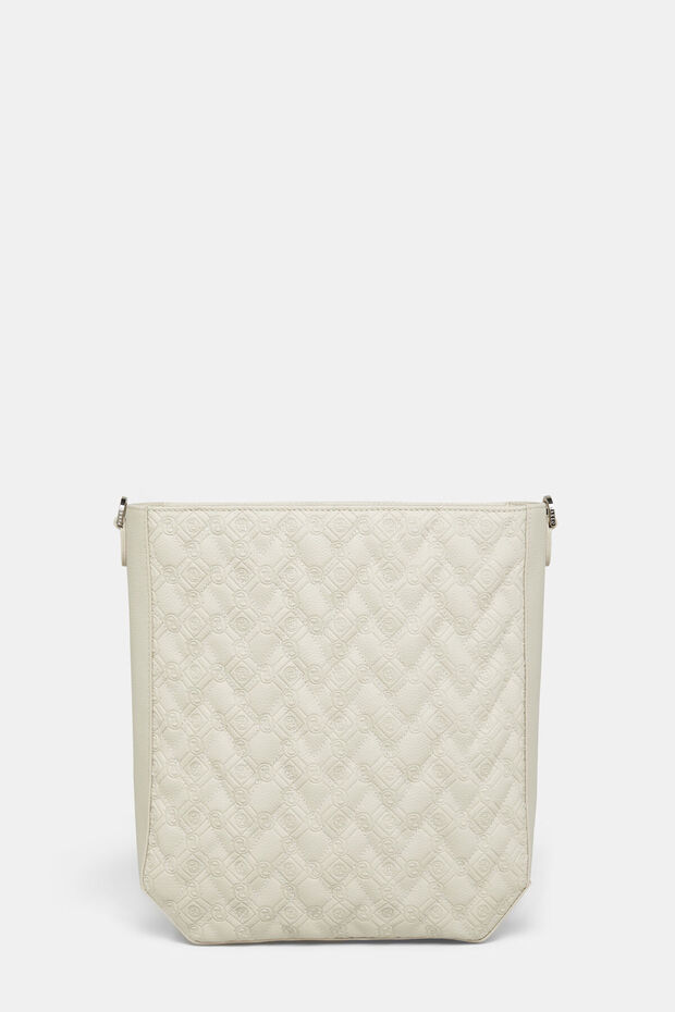 EKRU MONOGRAM DERİ ÇANTA - 4