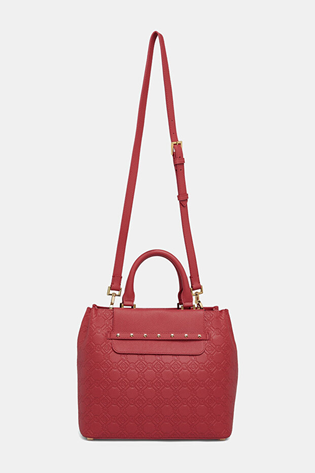 KIRMIZI MONOGRAM DERİ ÇANTA - 2
