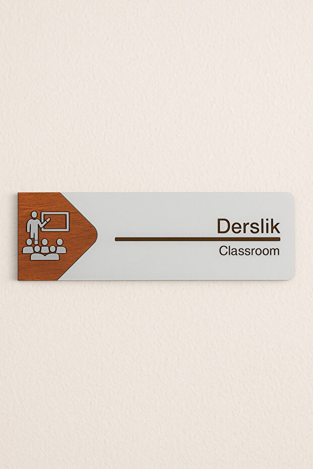 Derslik Ofis Oda Kapı İsimliği Yönlendirme Tabelası Levhası Kişiselleştirilebilir - 1