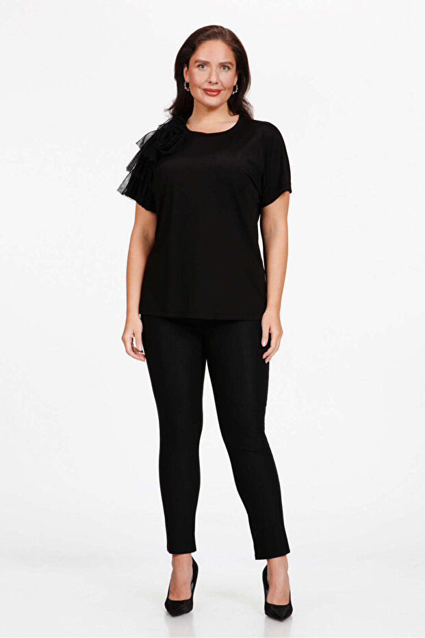 Örme Bluz - Siyah - 1