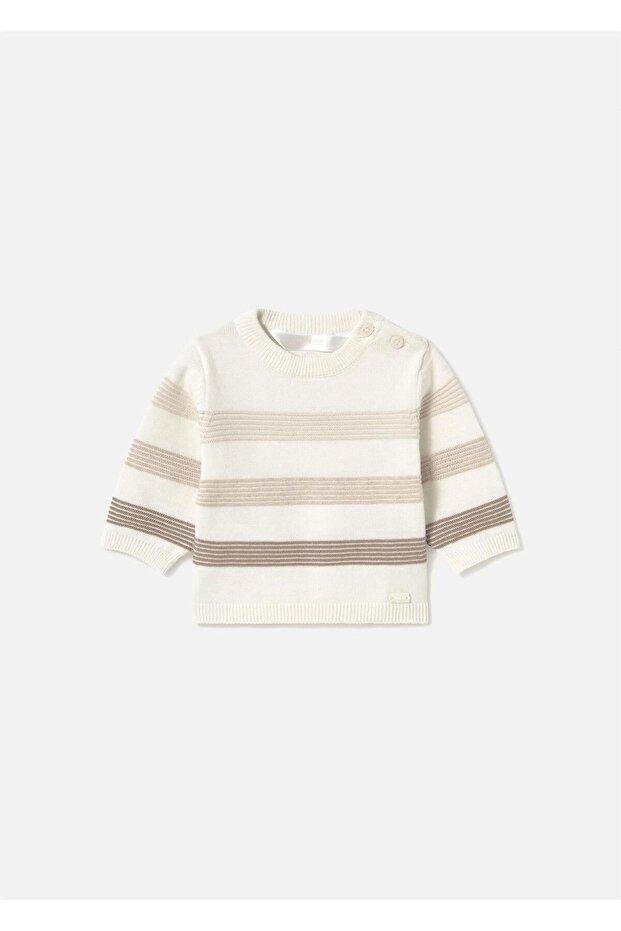 Baby Boy Striped Sweater Cream 1391